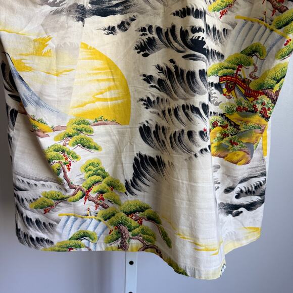 Aardvark’s Odd Ark sz XL White Multicolor Scenic Japanese Print Button Up Shirt - Picture 7 of 7